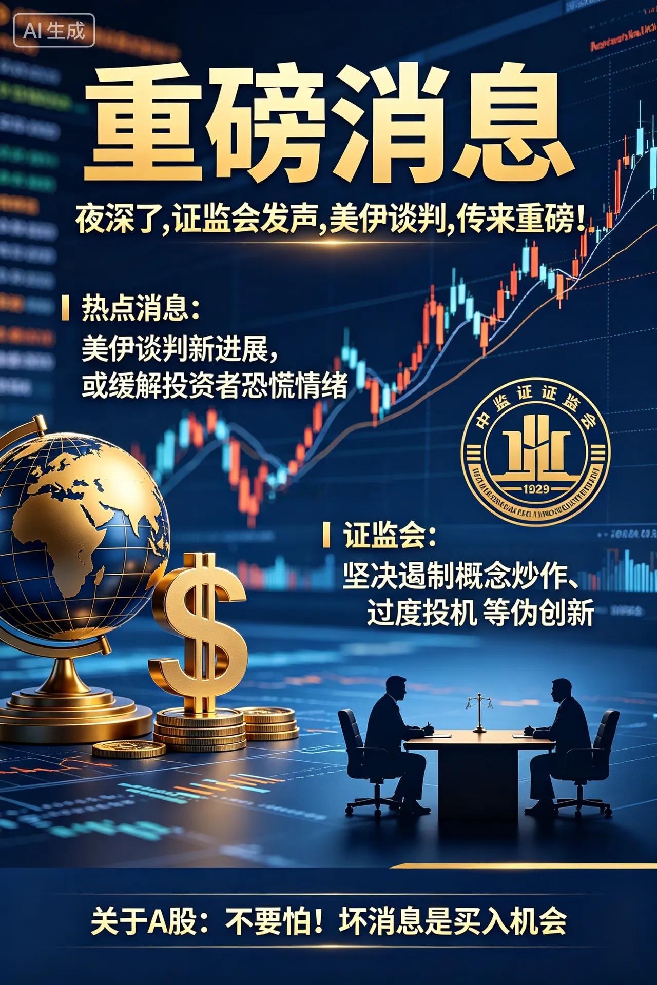 美伊问题谈判 夜深了,证监会发声,美伊谈判,传来重磅！一、热点消息①美伊谈判传出