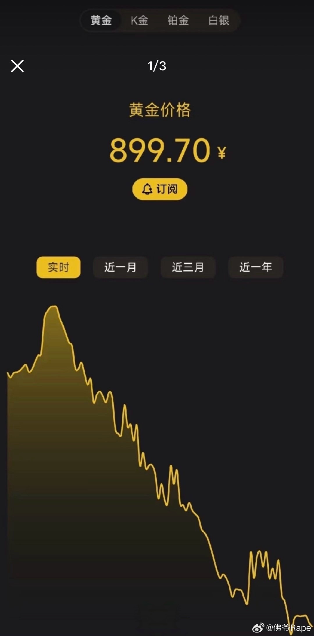 黄金直接破800你慌吗？果然是黄赌毒，不能碰呀😂😂😂黄金黄金金价黄金暴跌金