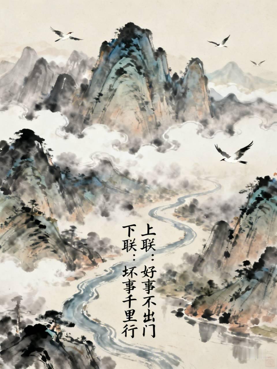 下联：坏事千里行。