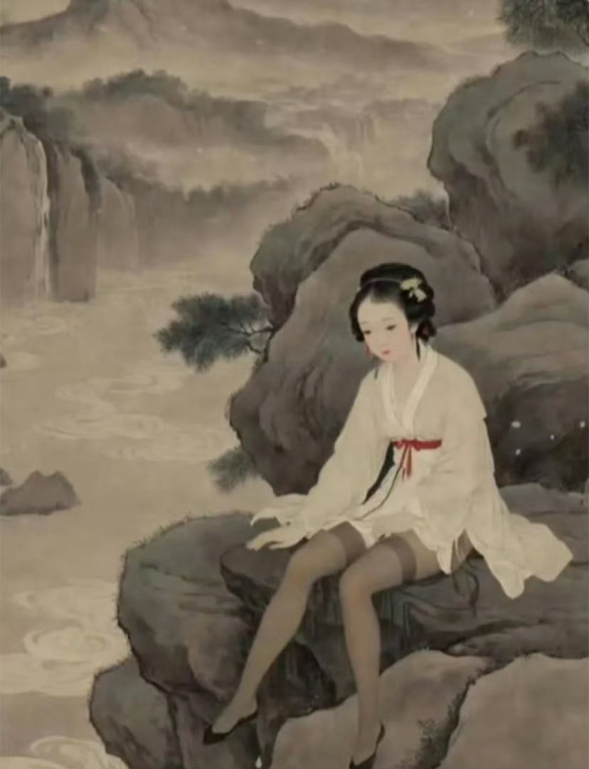 我弟在学校对面摊位花了30块买的一副画，据说是唐代名画，也不知道真的假的，各位朋