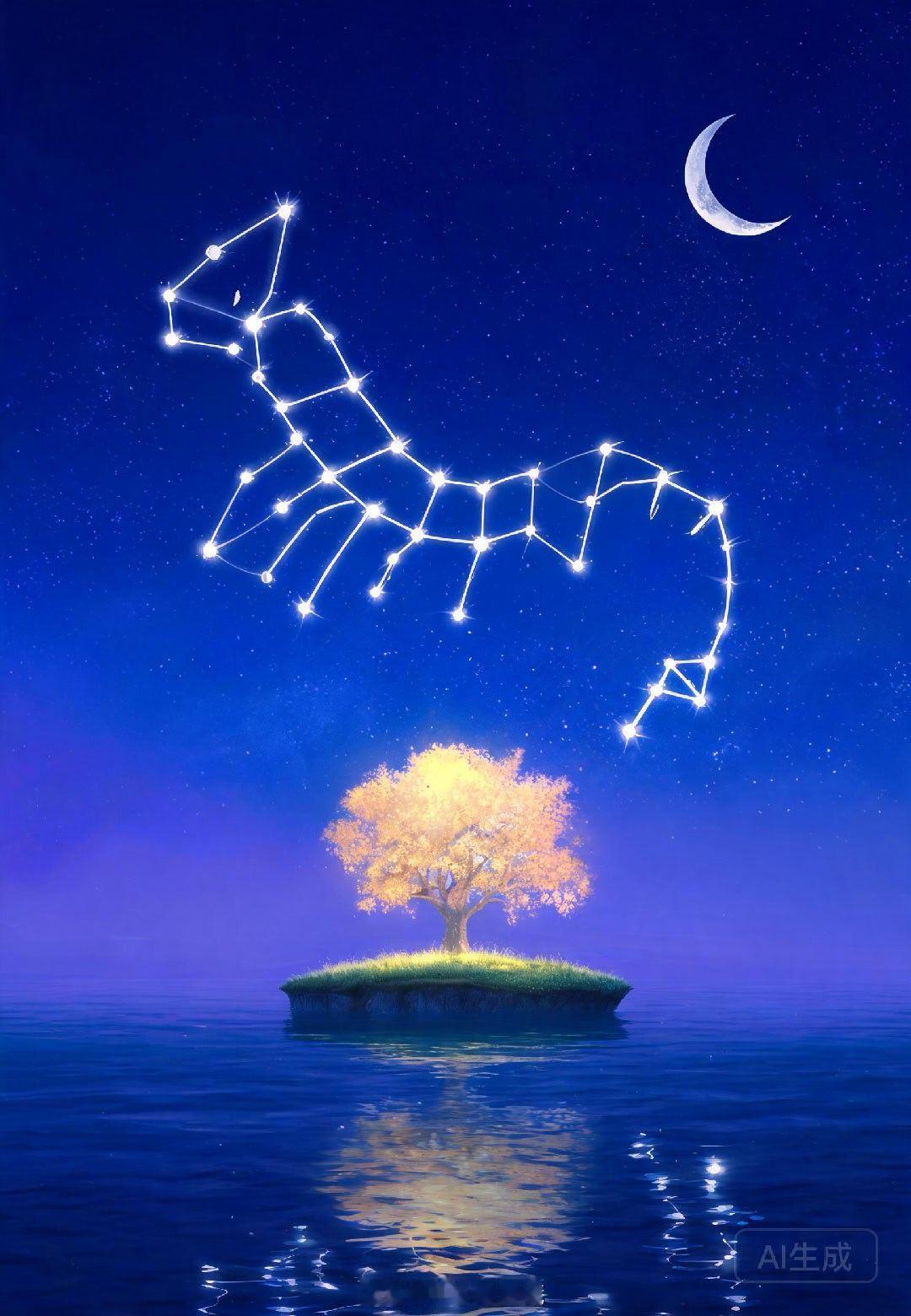🌙 深夜星空｜天蝎月亮深度疗愈夜 🦂✨姐妹们，今晚的能量有点深 🌊月亮进了