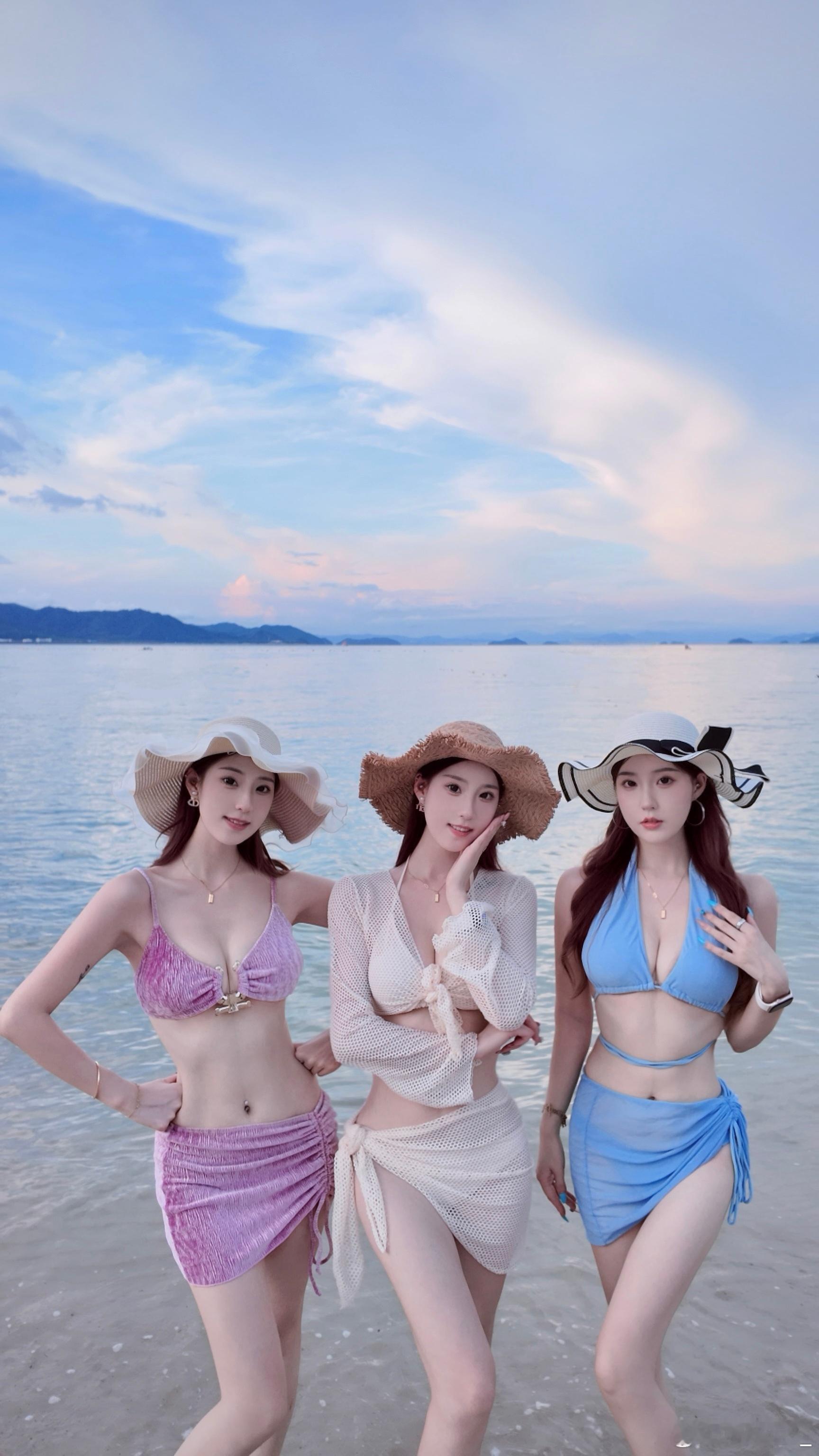 和她们在一起才是夏天🏝️生活手记三胞胎碧星梦海边 ​​​