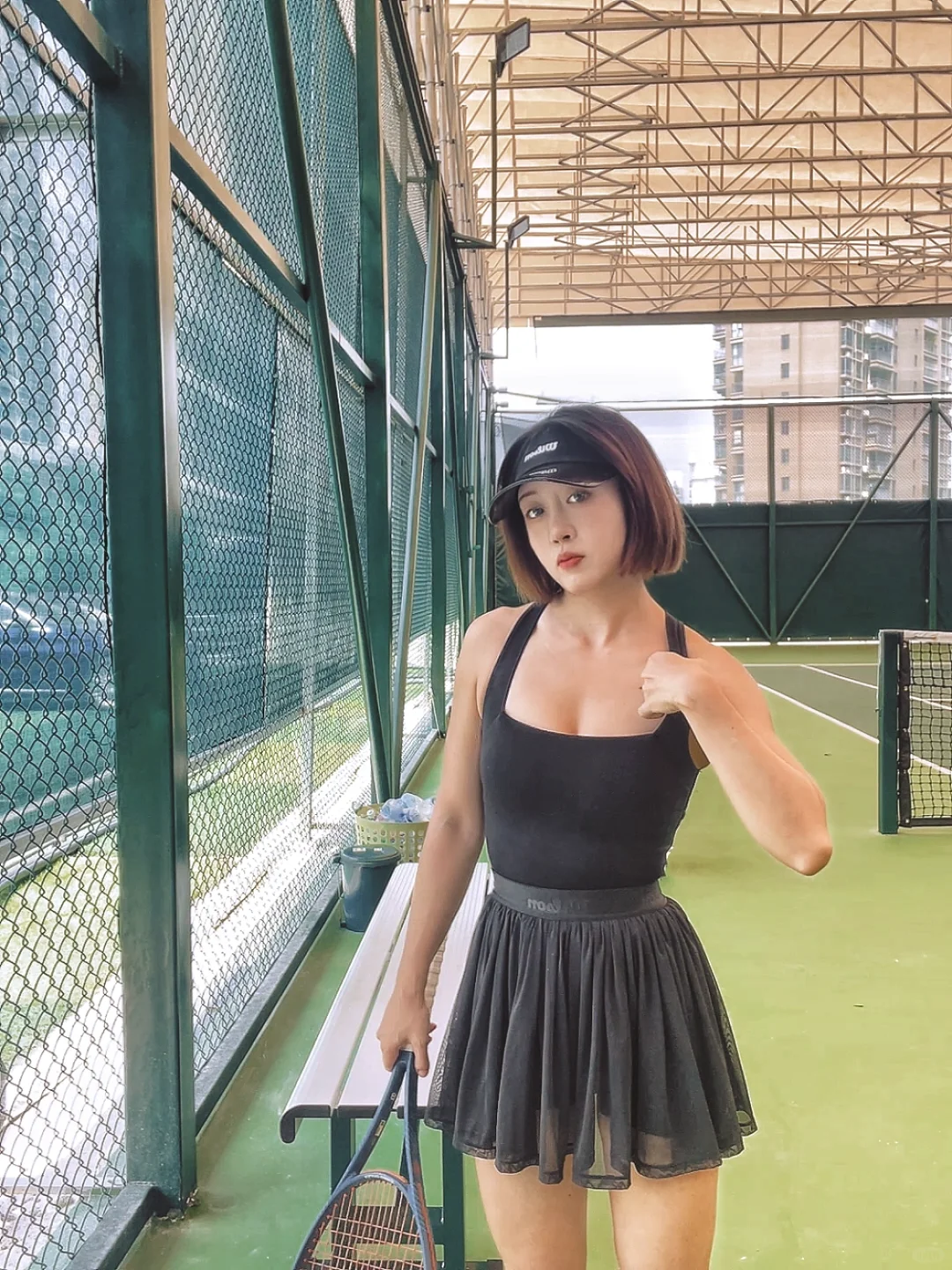 显瘦的暗黑系网球穿搭🖤