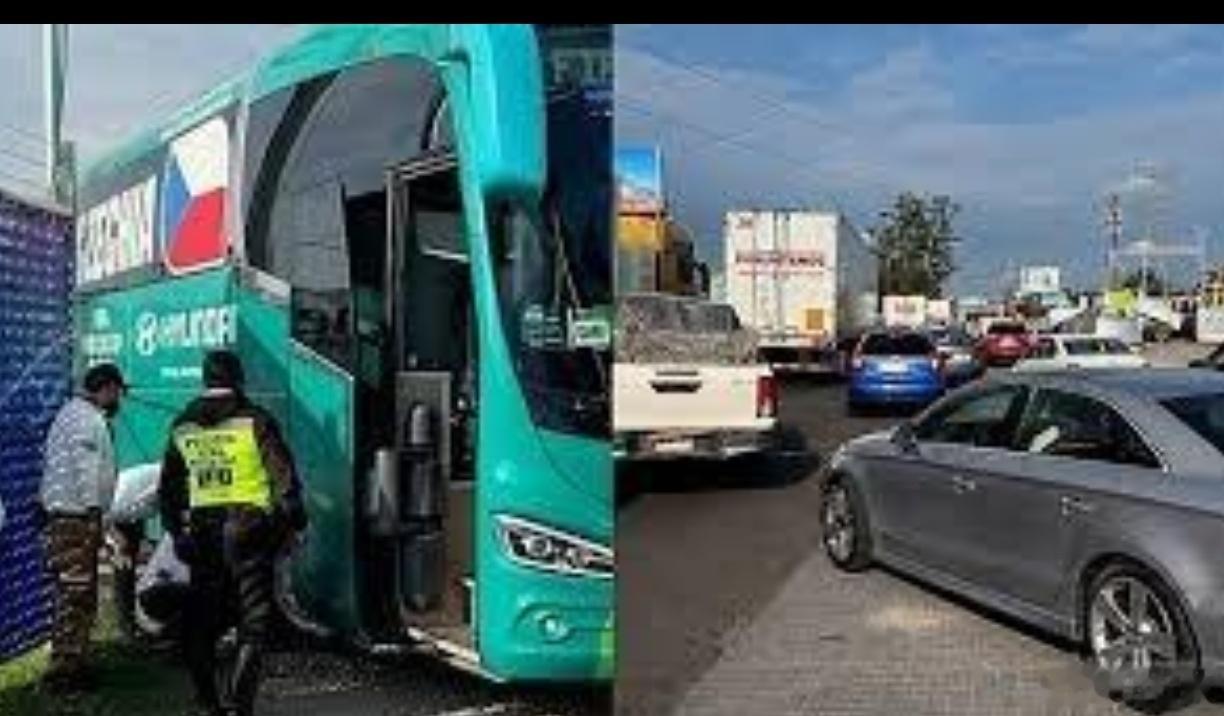 捷克队的大巴在路上出问题了 我仔细一看，这不是韩国现代吗韩国vs捷克