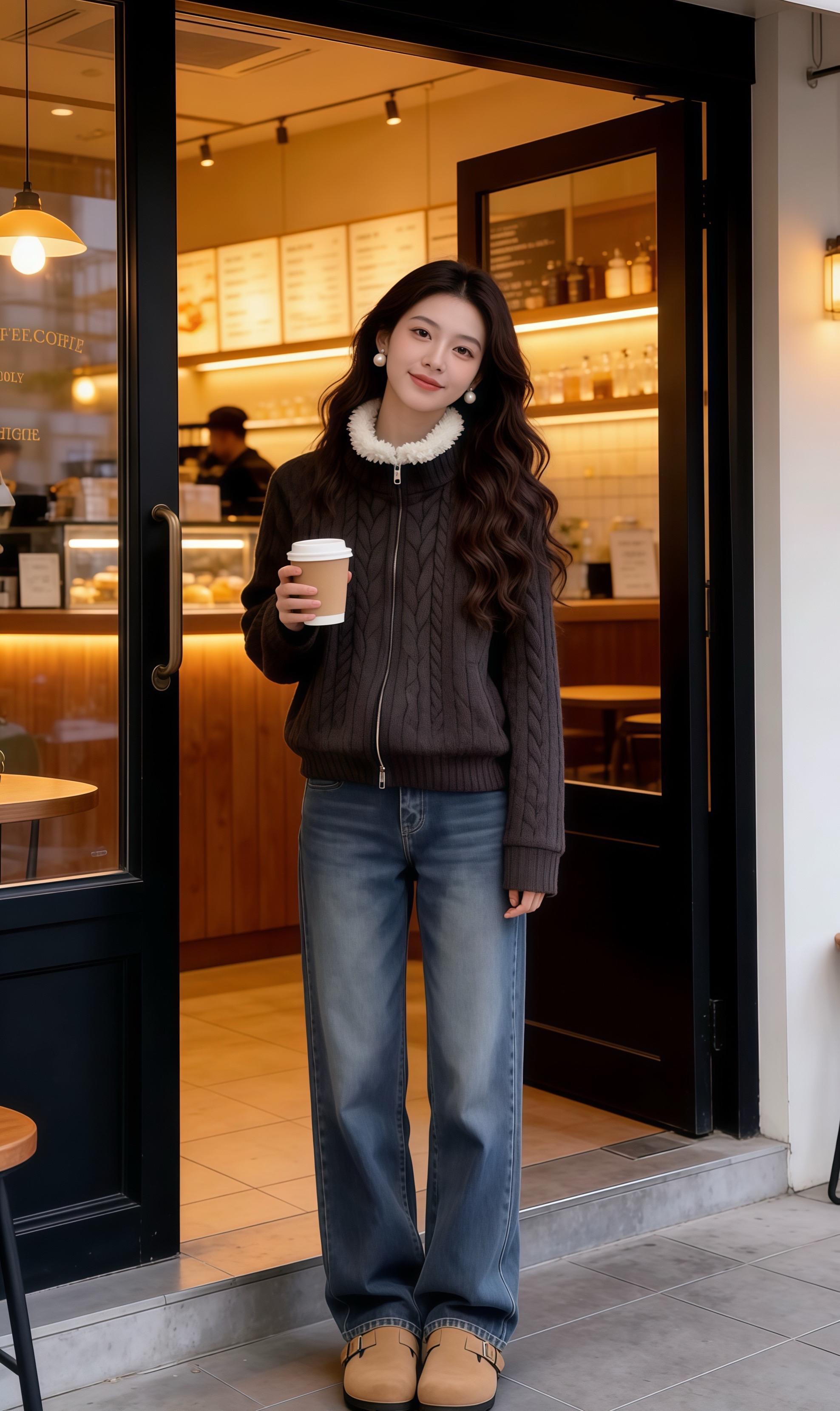 好看穿搭分享  韩范毛衣短款