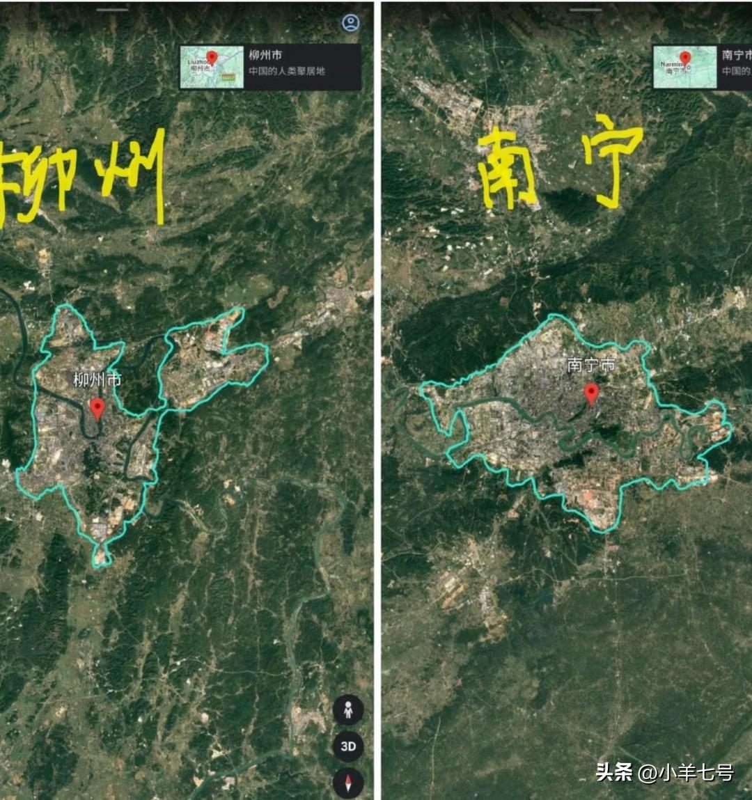 广西第一城和第二城城建面积没得说！
仔细一看，柳州的城建面积跟南宁的城建面积大差