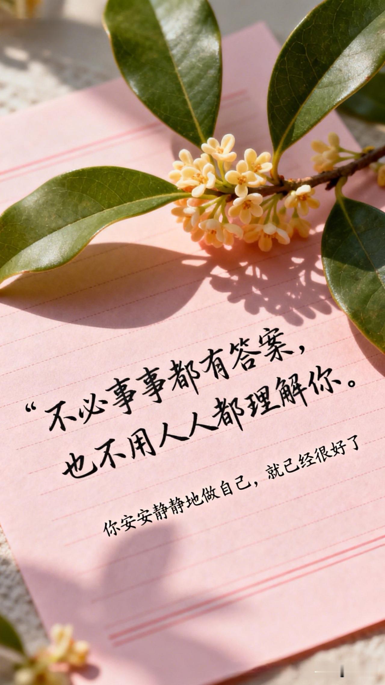 不必事事都有答案，也不用人人都理解你，你安安静静地做自己，就已经很好了。。[祈祷