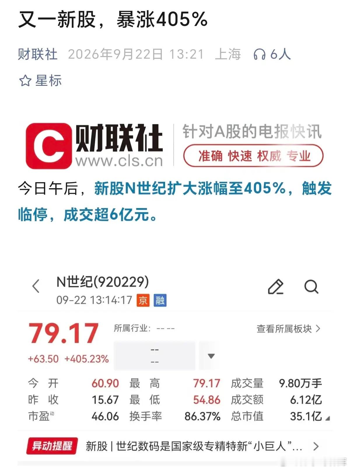 看看现在的A股都成什么样子了，新股上市，全是暴涨，动不动就是百分之几百的上涨，而