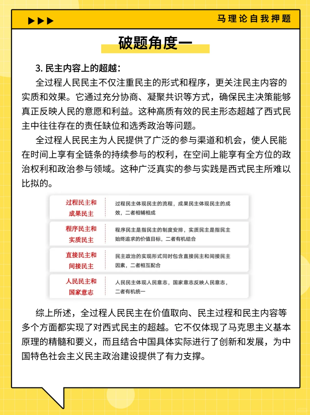 马理论自我押题丨“全过程人民民主”怎么答