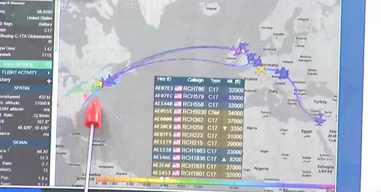 美国的运输机，一刻都没闲着。

在宣布暂时停火两周之后，美军的的大量C-17和C