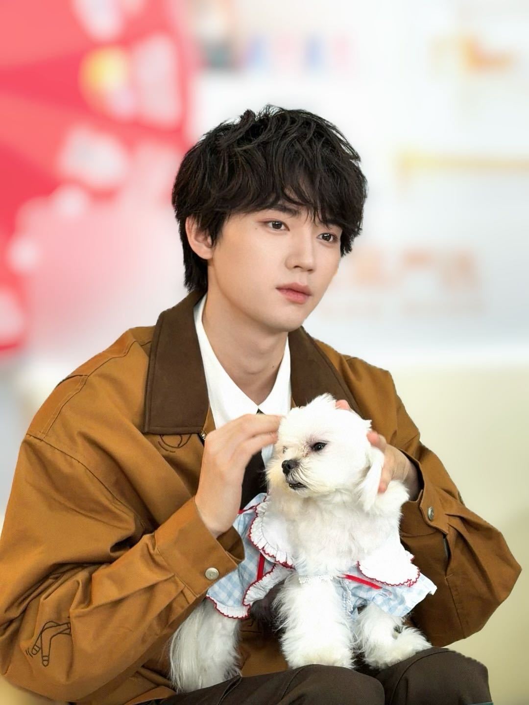 姐狗文都给周翊然递本吧周翊然新写真解锁犬系男友天花板！怀抱萌犬搭配地上爪印，卷毛