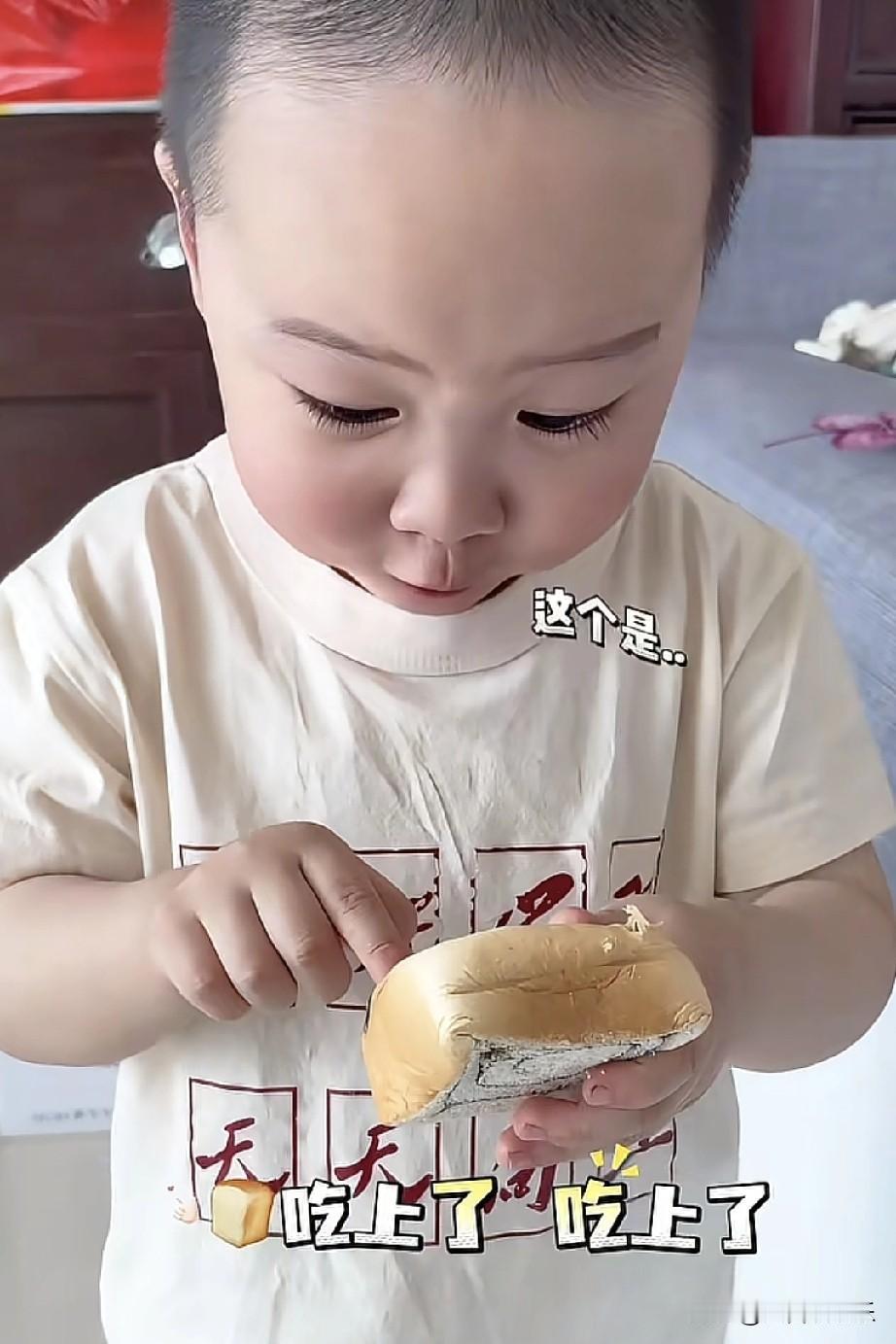 这小米乐看见面包，眼睛都冒光了。

还是头一次看见他见吃的这么兴奋，按理说平时大