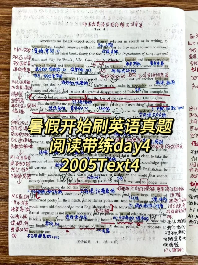 英二88分暑假阅读带练2005Text4，练就有效