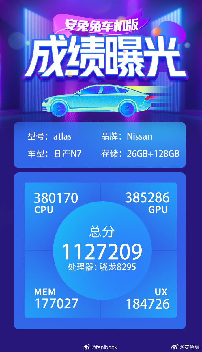 车机黑马杀疯了 跑分百万，太逆天了！日产N7搭载同档唯一8295P座舱芯片，高通