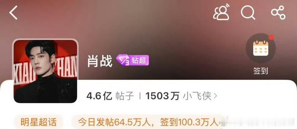 肖战超话签到人数100万肖战超话签到人数超过100万 肖战超话签到人数超过100