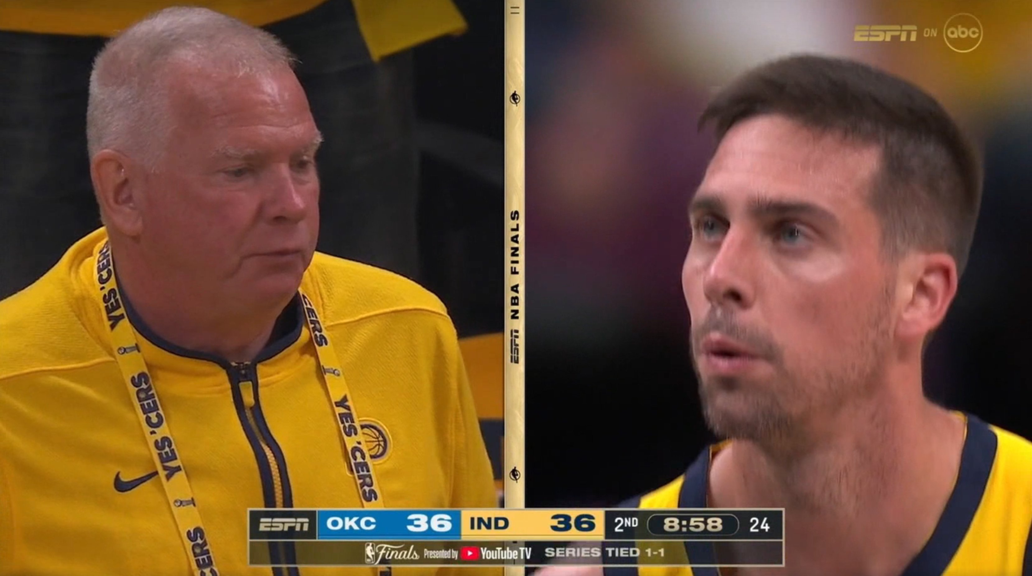 TJ的老爸今天也来看儿子比赛了nba总决赛 ​​​