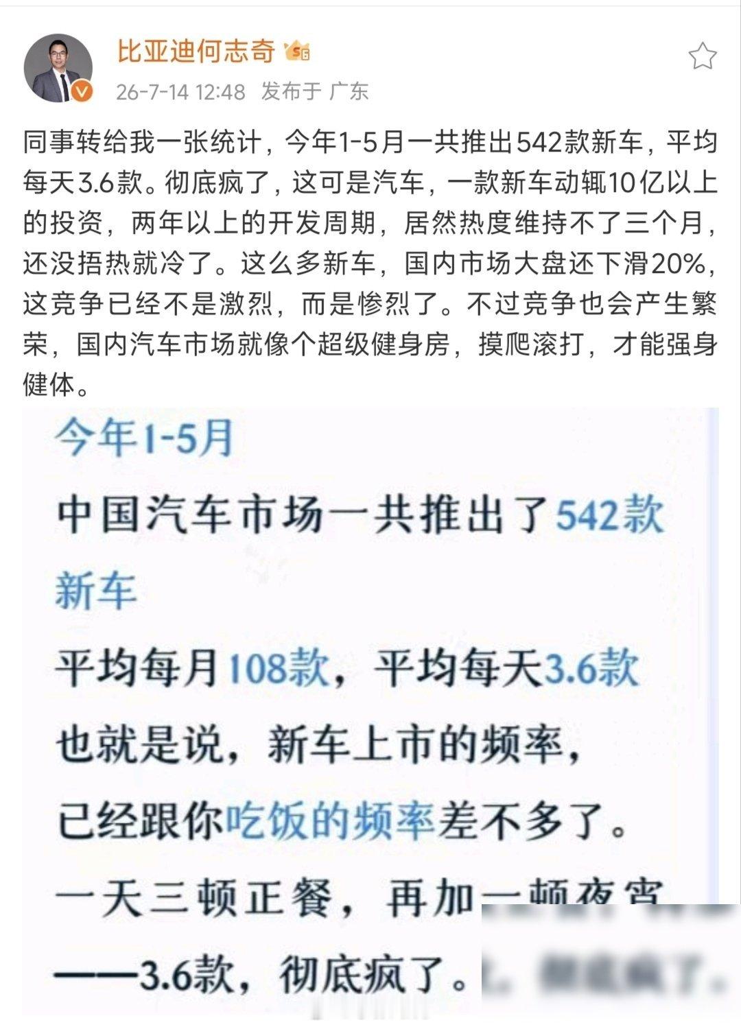 每天3.6款新车，平均一天出三台半，车圈这是真杀红眼了。今年前五个月国内上了54