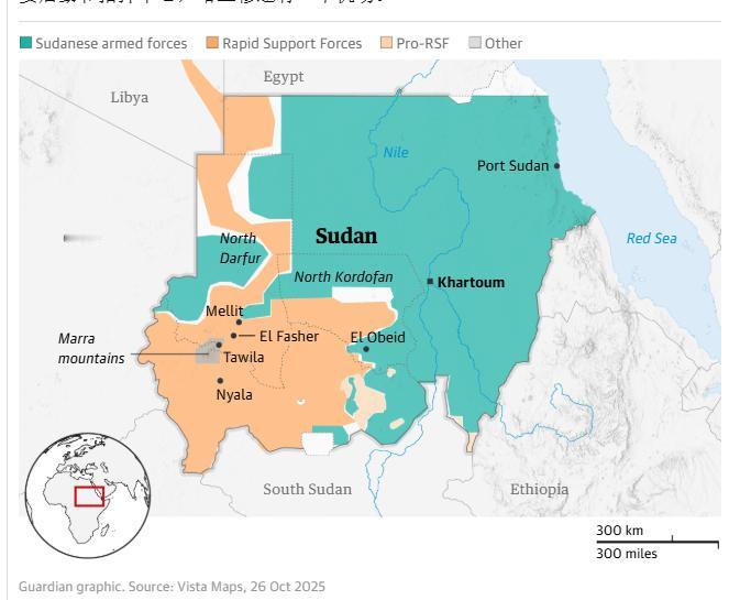 不知道谁又在苏丹战场实验什么新型武器 塔维拉是大多数逃离法舍尔的人的目的地。照片