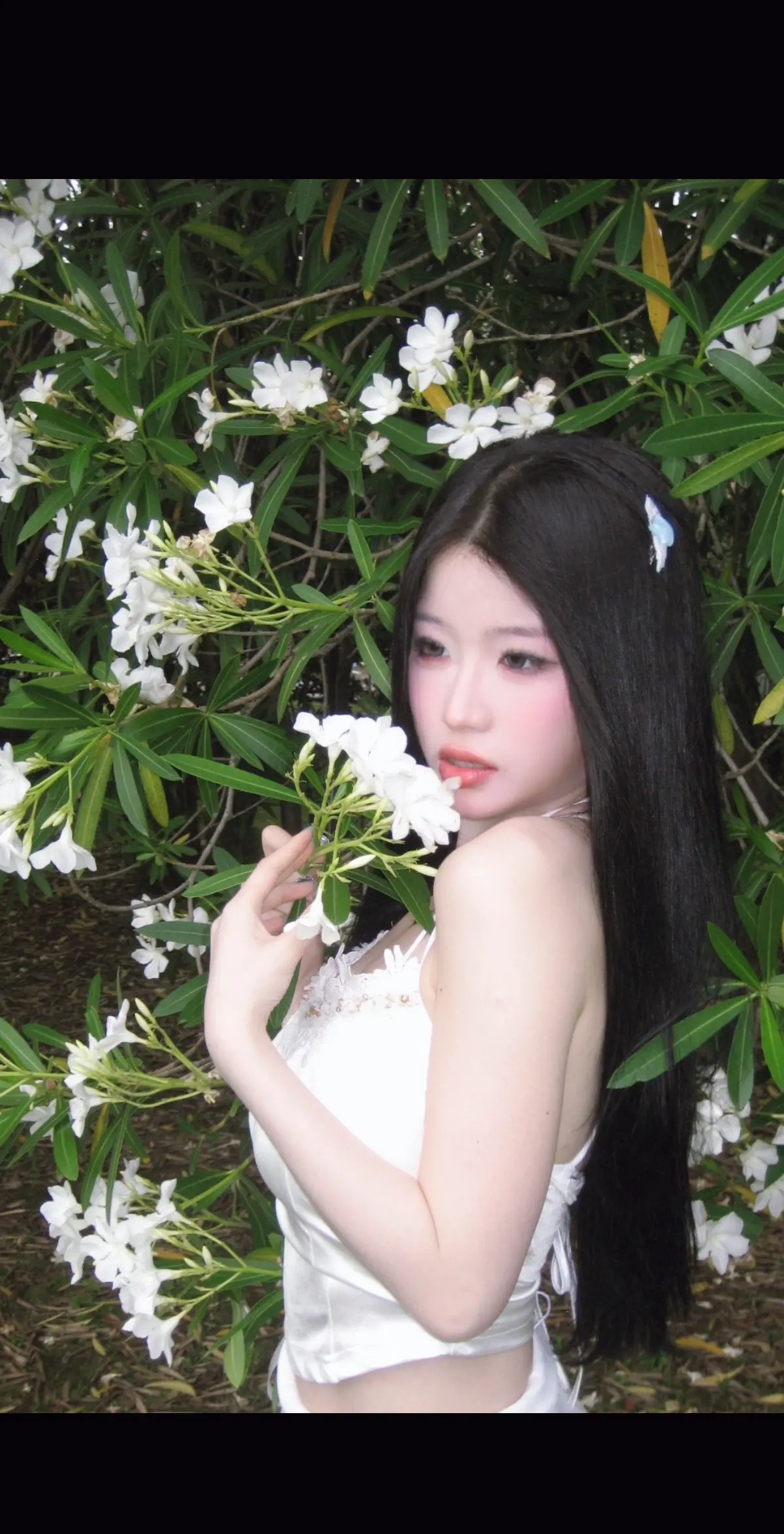 纯白。