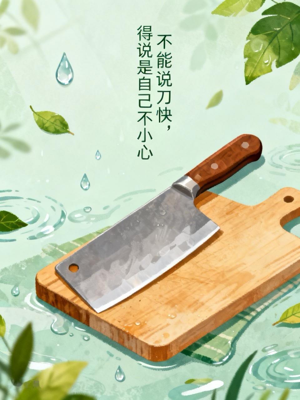切到手怪刀太快？长辈一句“不能说”，让我悟了

今天切菜走神，一刀下去，手指见了