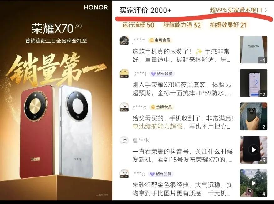 荣耀X70开售到现在，我好像还没有在网上看到过不好的言论，几乎全是好评。毕竟一款