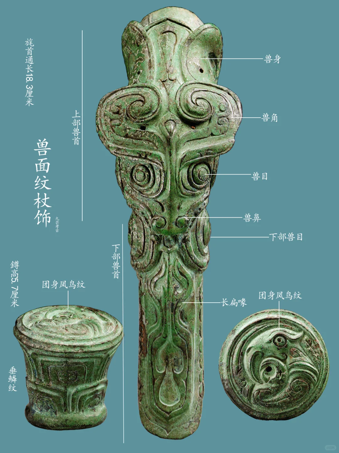 西周兽首铜旄(杖）（宝鸡青铜器博物院藏）