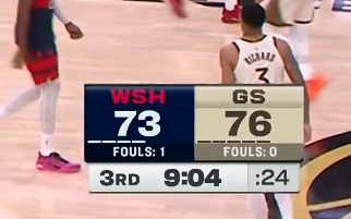 就这样被追到还剩3分 奇才vs勇士