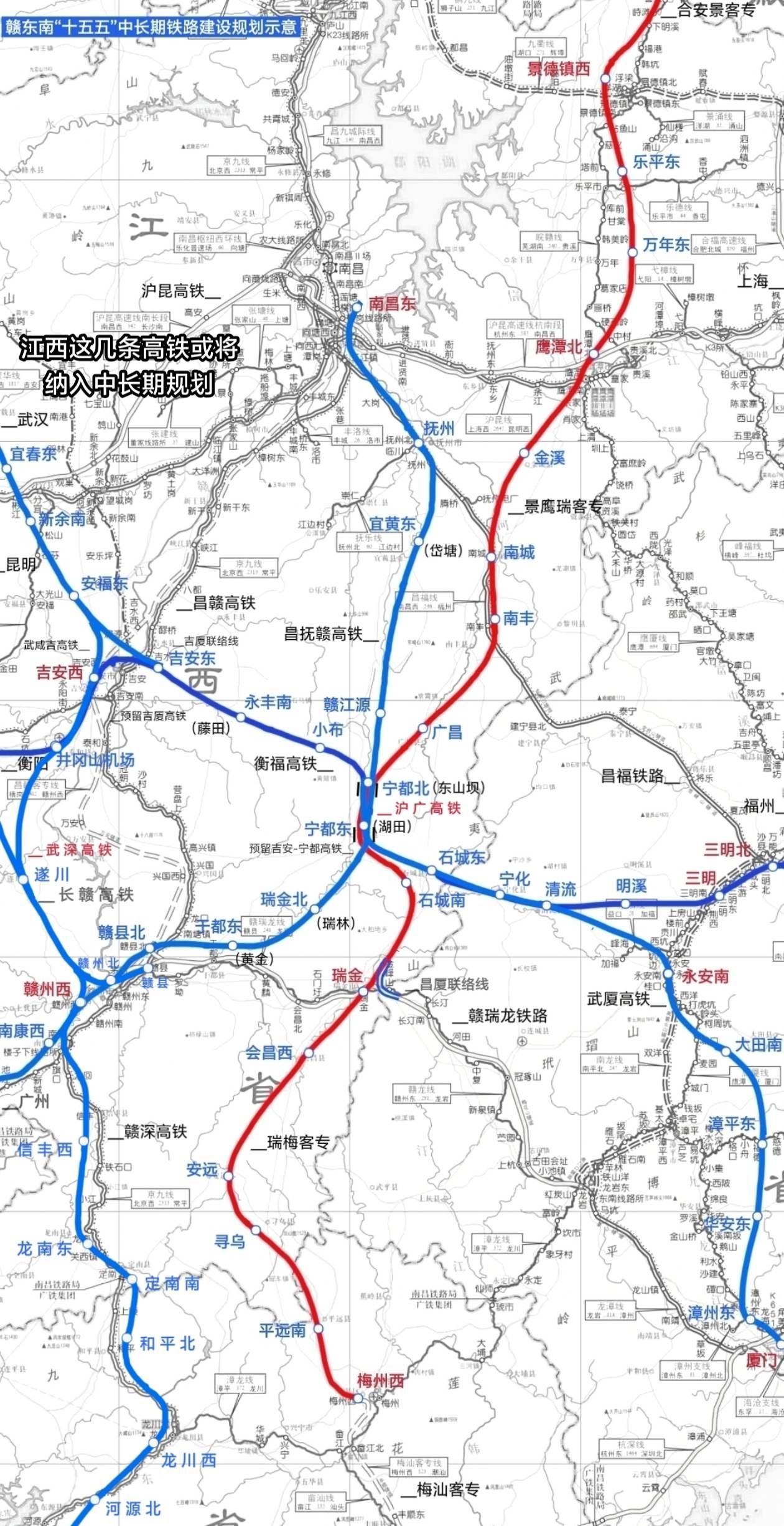 景鹰瑞铁路（时速250-350km/h客运专线，双线电气化)：景德镇西-乐平东-