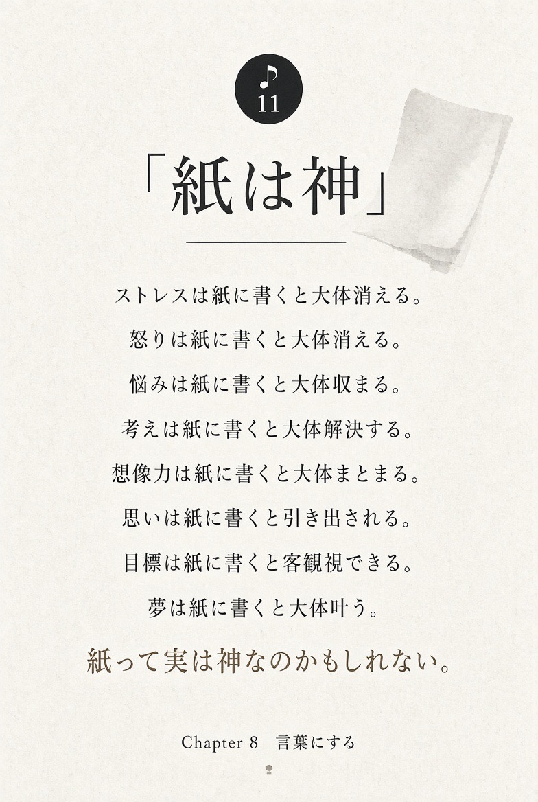 纸就是神 (日文中“纸”与“神”的发音都是 kami) 压力写在纸上，大致就会消