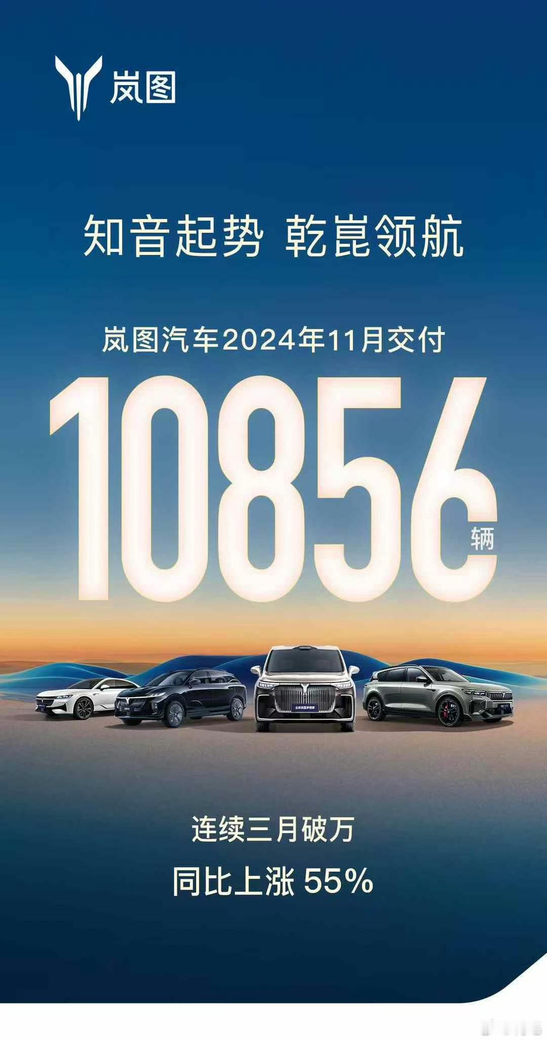 岚图汽车11月交付10856辆，据说岚图梦想家占了大头，接下来就看岚图知音的了，