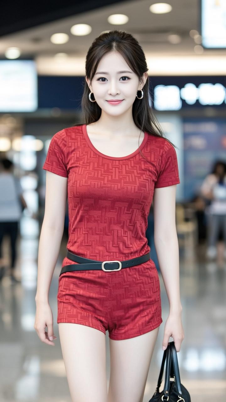 红衣美人行，笑语动芳心。