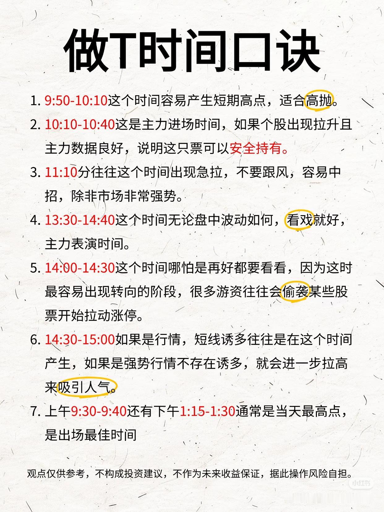 散户做T必背！7句时间口诀，精准高抛低吸，少亏就是赚！
 
利弗莫尔说过：“赚钱