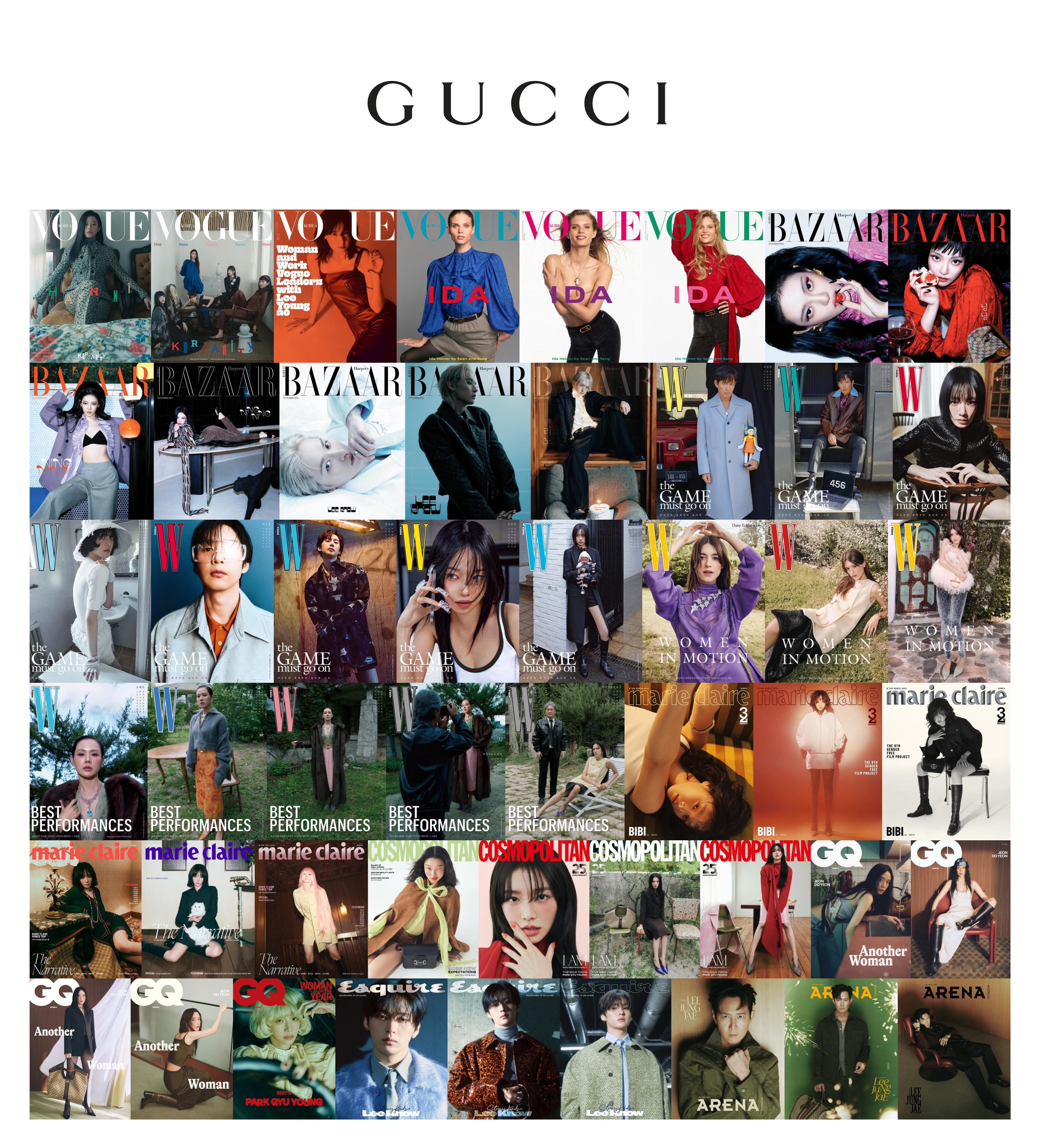 2025年度杂志总结  韩国主流大刊品牌统计 十五期 ：Gucci 十二期 ：R