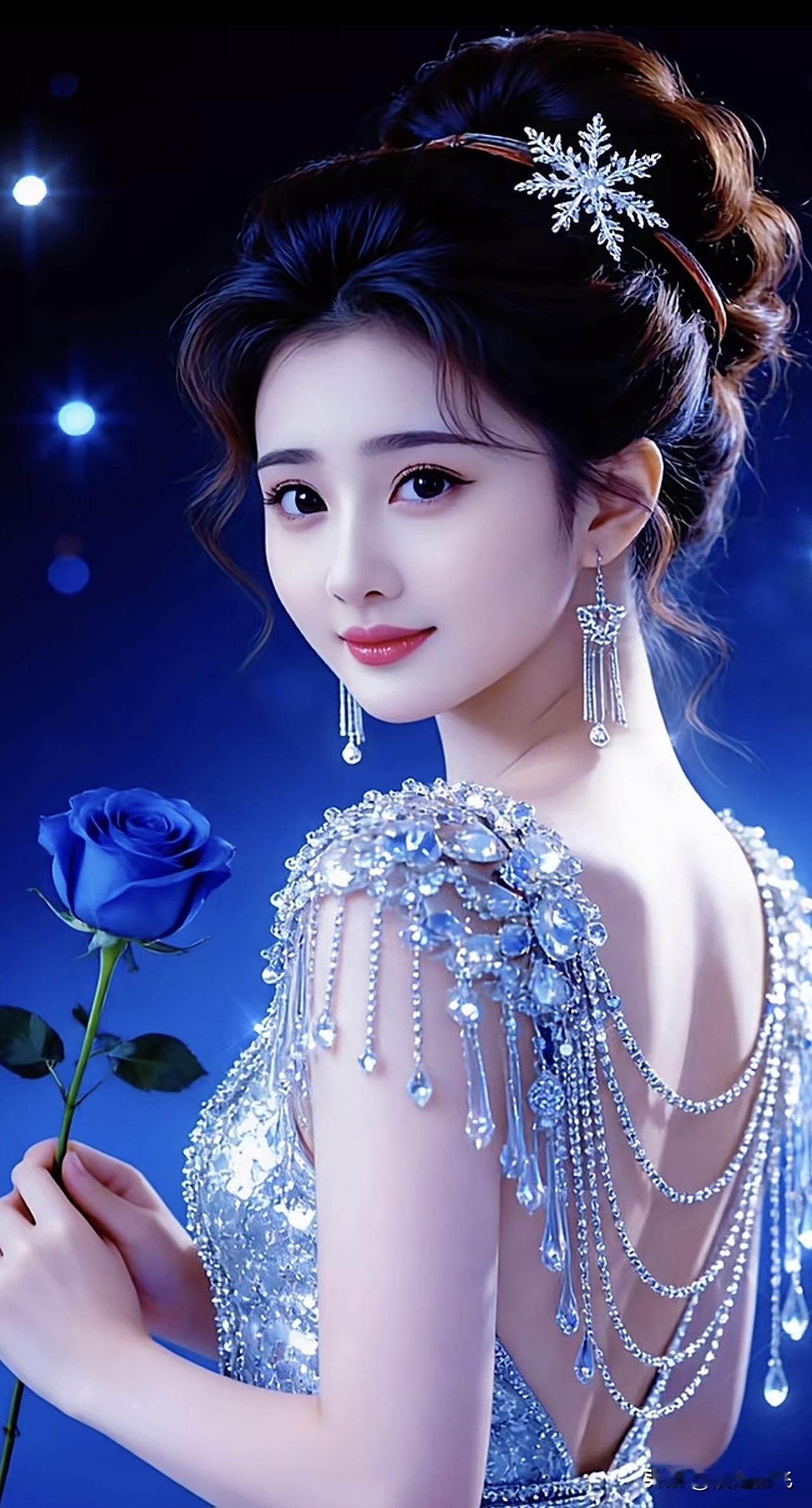 蓝玫瑰下，美人如花。带你看蓝玫瑰 黄玫瑰裙﻿ ﻿ 荷艳蓝玫瑰 黄玫瑰裙﻿ ﻿ 荷