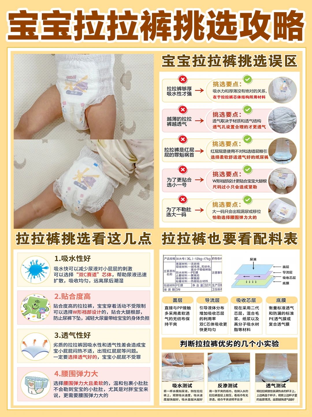 新手妈妈要学会的拉拉裤挑选攻略，透气好穿