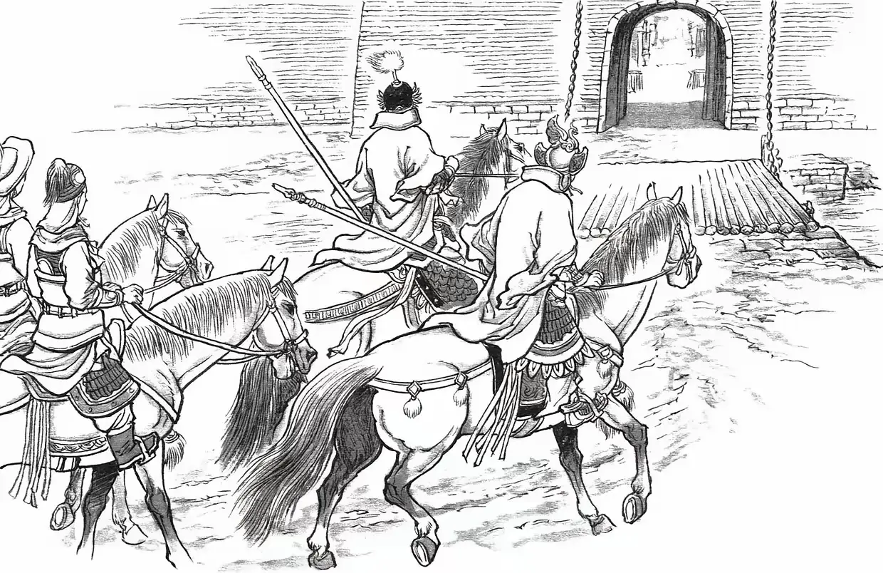 梁山上将、郝思文奉宋江之命，在杭州城外巡视，走到北关门外时，见城门大开...