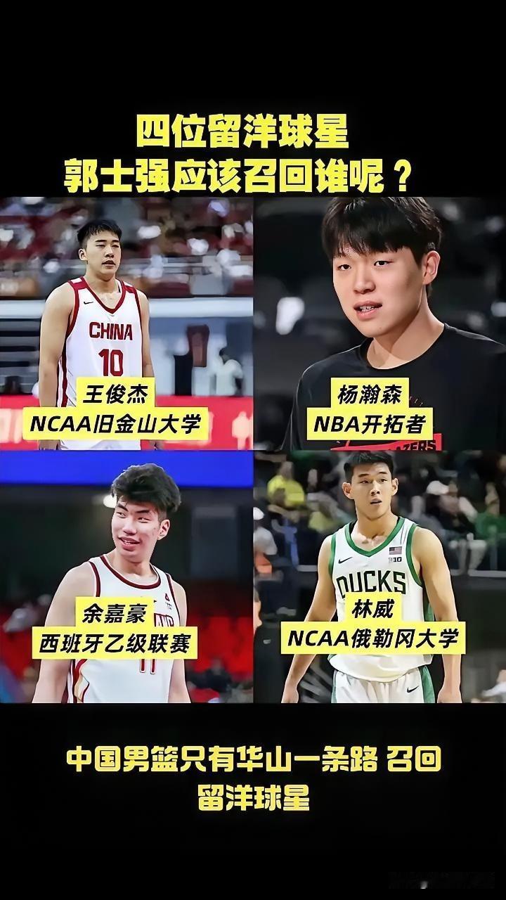 中国男篮现役四位留洋深造球星，郭士强此时不用更待何时！

1、王俊杰——大前  