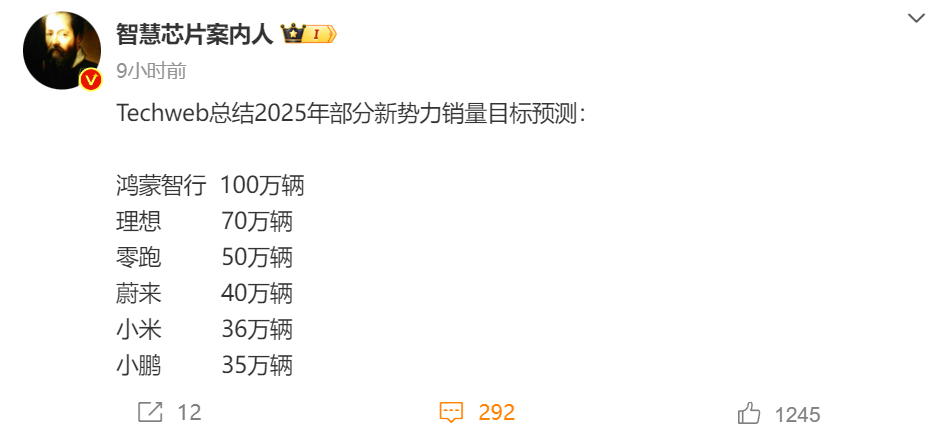 有机构预测鸿蒙智行明年销量达到100万台，这么夸张。鸿蒙智行就是四界，今年主力是