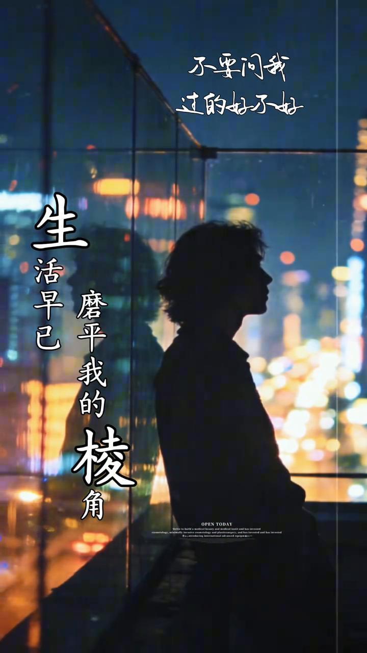 不要问我过的好不好，酸甜苦辣只有自己知道。这些年承受了多少煎熬，自己默默擦掉。哪