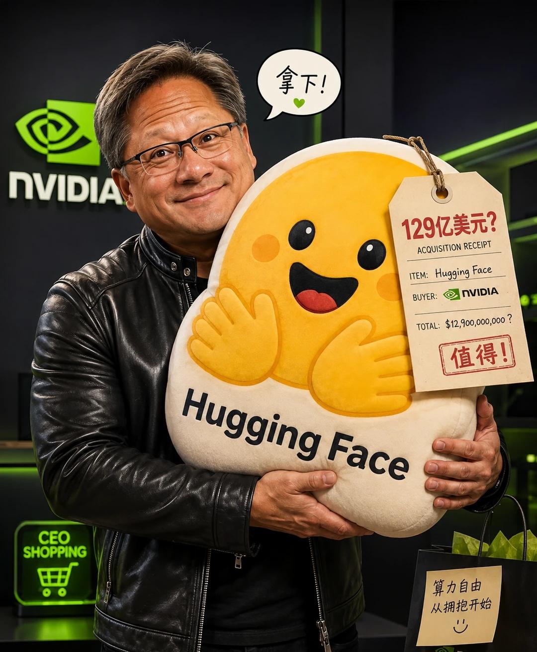 ⚡129亿买下抱脸：全球开源AI换了房东
129亿美元，英伟达全资收购年化收入约