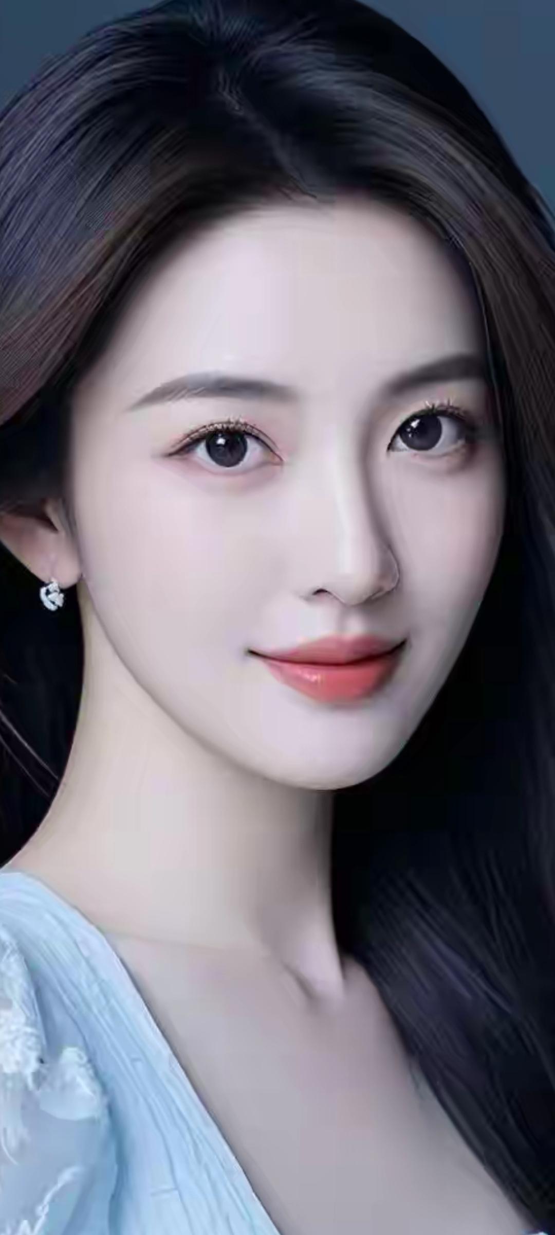 温柔甜美的仙女风，浅蓝色连衣裙搭配精致耳饰，宛如画中人。