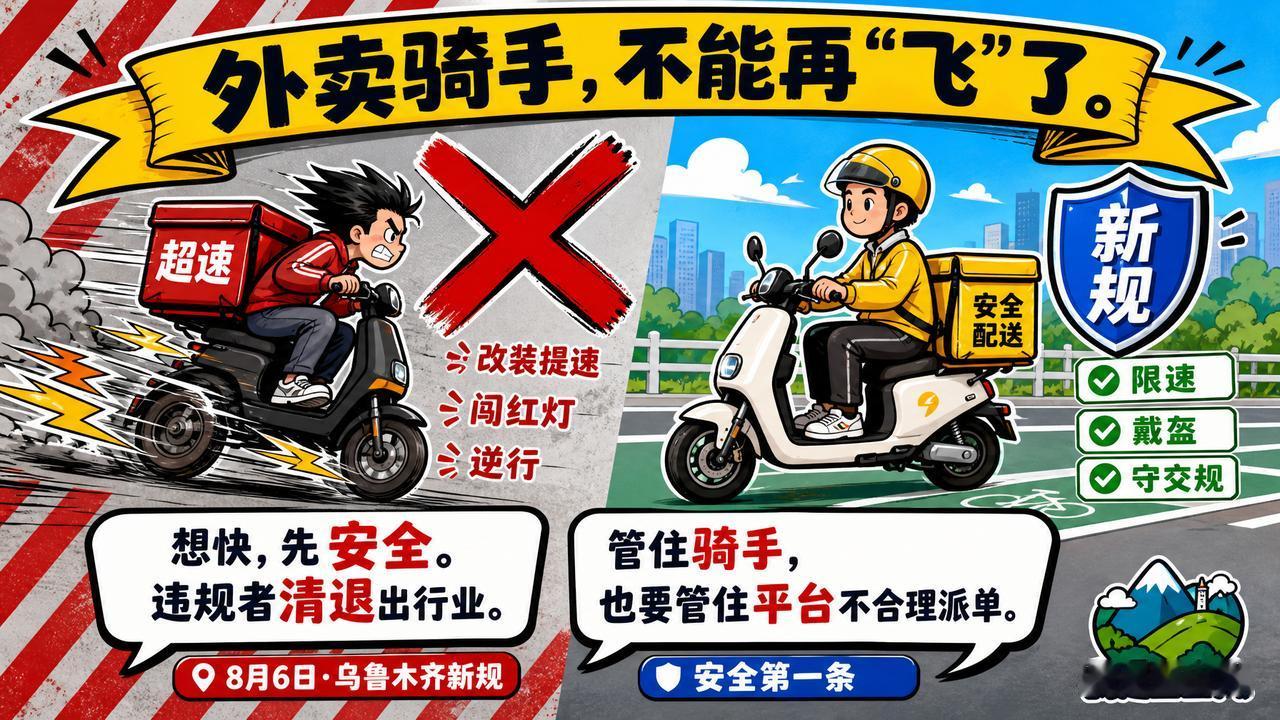 外卖骑手不能再“飞车”了！乌鲁木齐出新规，严管电动自行车
       西山经常