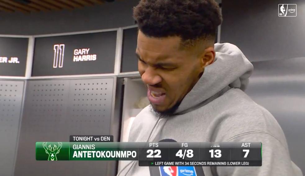 掘金险胜雄鹿字母哥出工不出力 字母哥预计缺席四到六周 字母哥赛后接受媒体采访，透