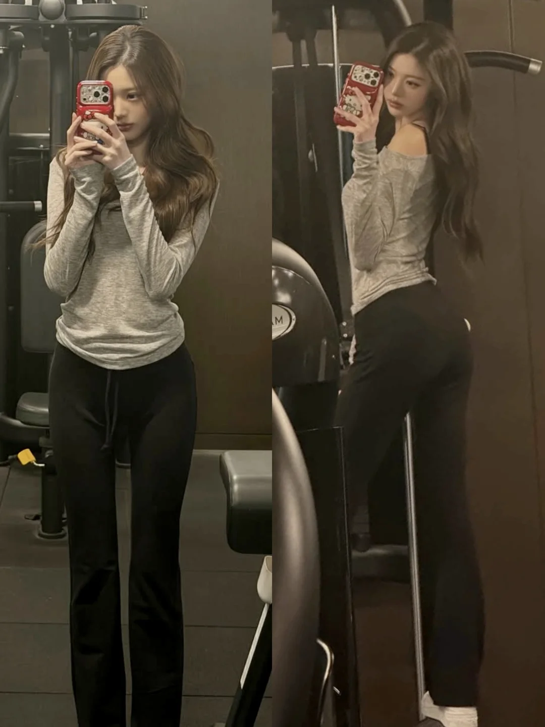 张元英健身房对镜拍，曼妙身材曲线真美！