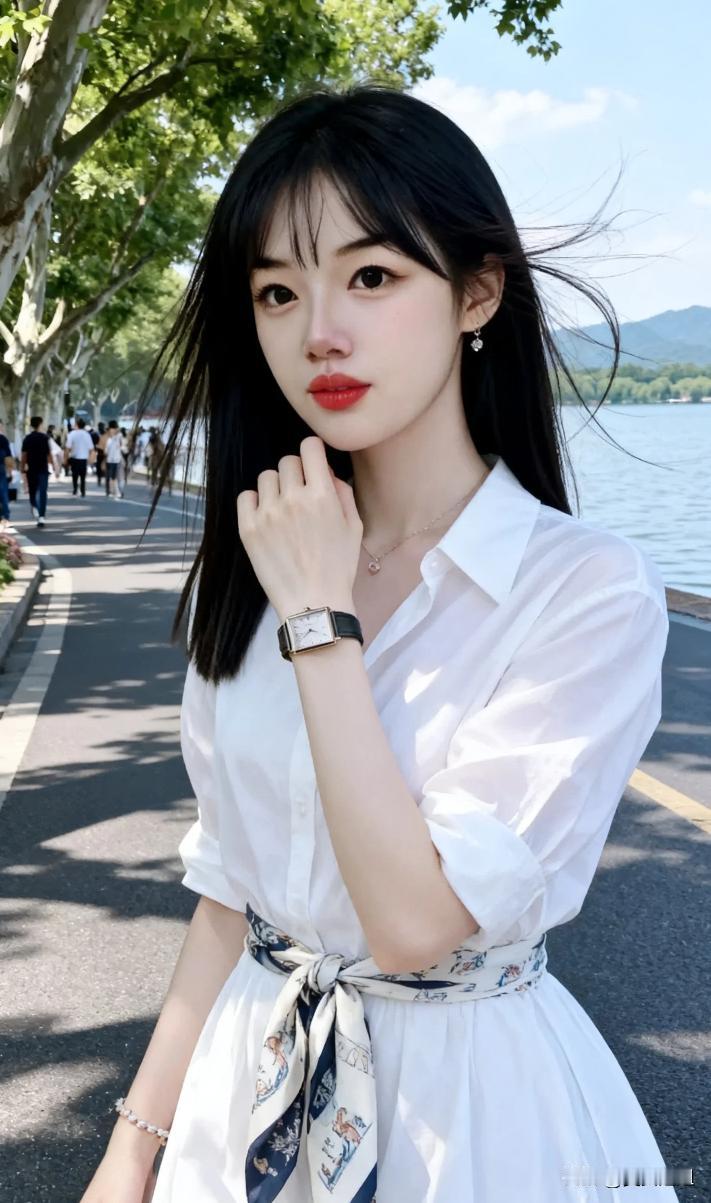 夏日清新穿搭，白衬衫+印花裙，元气满满！🌞👗💄
