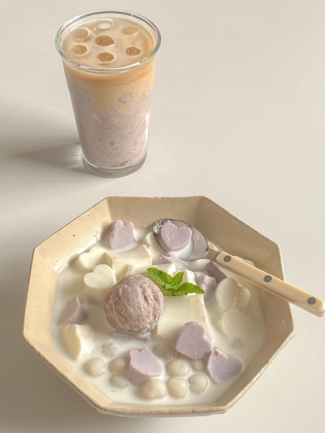 Jun.8｜治愈系下午茶｜芋泥奶冻椰奶饱饱碗💜