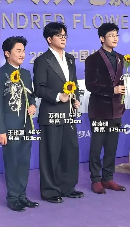 王祖蓝苏有朋黄晓明三个大帅哥同框，这身高都准吧？