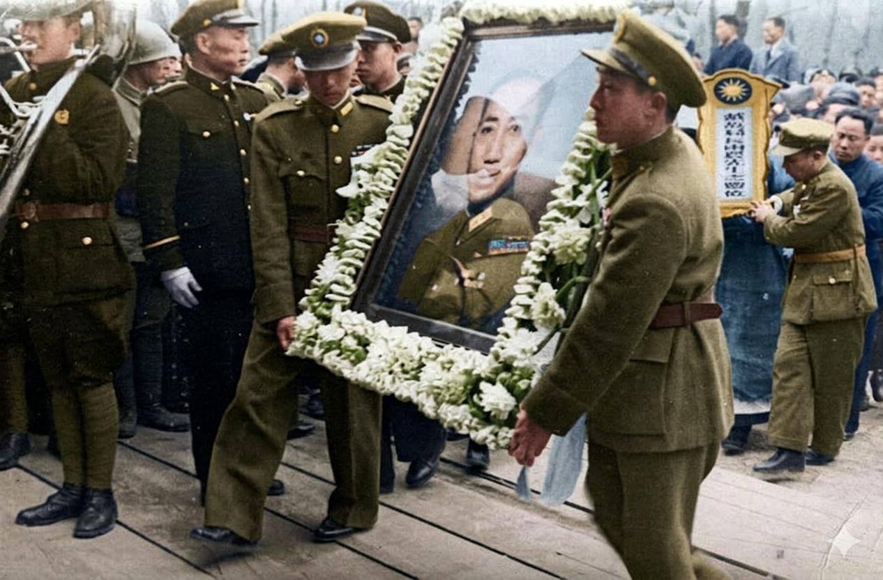 1946年，南京，戴笠的出殡现场。这位被称为“蒋介石佩剑”的军统头子，在飞机失事