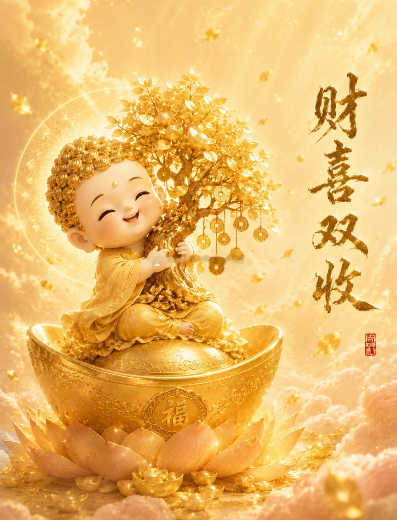 今日喜从天降，喜事毫无预兆地从天而降，收获巨大惊喜。师兄帮大家好运加持，喜气洋洋