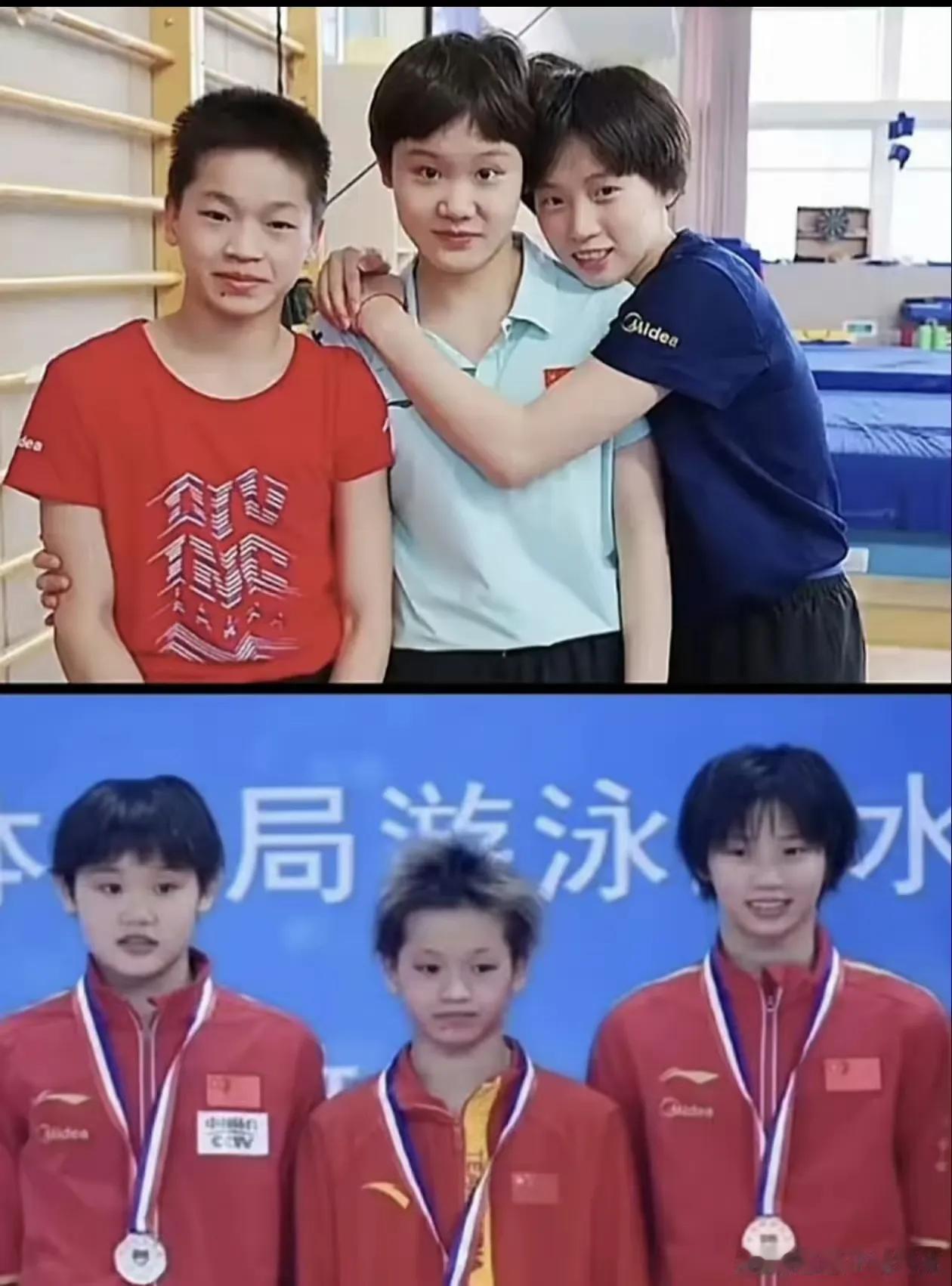 跳水队的三小只，陈芋汐，全红婵，张家齐，一开始陈芋汐的身体素质并不是最好的，最后